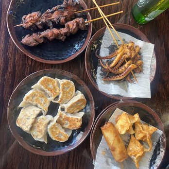 Blaze BBQ & Hibachi - A1.Chicken Skewers(1) /|| H1.Chicken Pan Fried Dumpling /|| A2.Squid Tentacles(1) / @A3.Shanghai Spring Roll (2) / - Barbeque Near Me - New York, New York