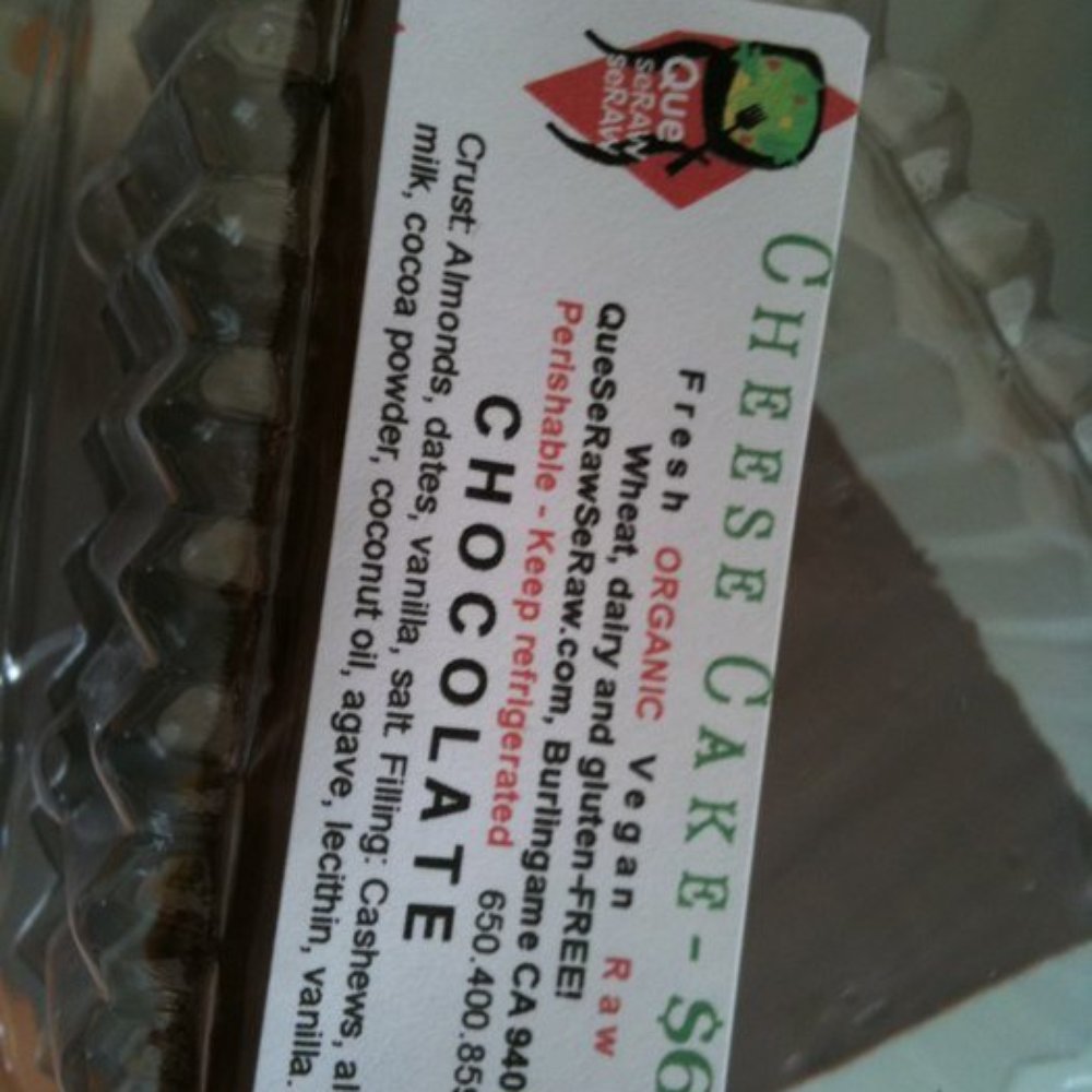 Que SeRaw SeRaw - Chocolate cheesecake. - Vegan Near Me - Burlingame, California