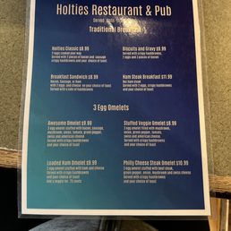 Breakfast menu
