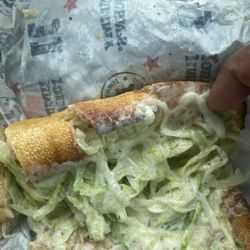 Jimmy John's - Supposed to be a TOASTED CHICKEN BACON RANCH with out bacon, they must of left all the meat off them states it's cooked down in there.
