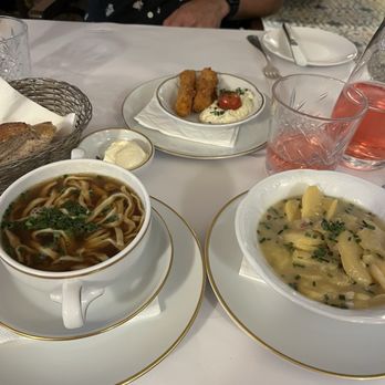 Meissl & Schadn Wien - Beef broth with sliced pancakes, potato salad, potato croquettes - Schnitzel Near Me - Vienna, 9 Meissl & Schadn Wien - Beef broth with sliced pancakes, potato salad, potato croquettes - Schnitzel Near Me - Vienna, 9