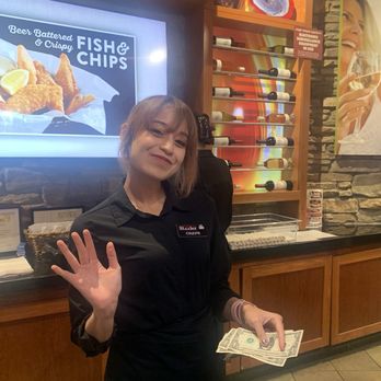 Sizzler - Celeste warmly greeted us and took our order. She agreed to have her photo taken. - Seafood Near Me - Murrieta, California Sizzler - Celeste warmly greeted us and took our order. She agreed to have her photo taken. - Seafood Near Me - Murrieta, California