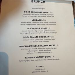 food menu