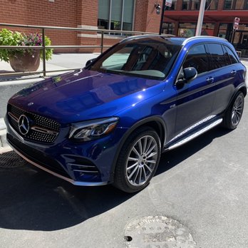 Carrectly Auto Care - Spotless front left side of a AMG GLC 43 Mercedes in Electric Blue paint with 20" wheels. - Auto Detailing Near Me - Chicago, Illinois