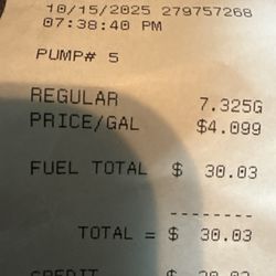 Union 76 - Proof of regular gas available