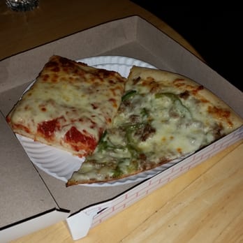 Morris Pizzeria - Known for their buffalo chicken slices. This is the Sicilian and cheesesteak slice! - Pizza Near Me - Morristown, New Jersey Morris Pizzeria - Known for their buffalo chicken slices. This is the Sicilian and cheesesteak slice! - Pizza Near Me - Morristown, New Jersey