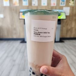 DaYung’s Tea - Scripps Ranch - Milk tea with taro puree and boba - less ice and 30% sugar - still too sweet for me