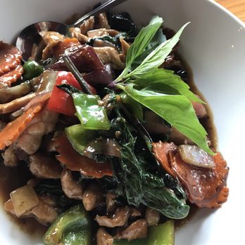 Rangoon Burmese Kitchen - Basil chicken $16 - Burmese Near Me - Honolulu, Hawaii