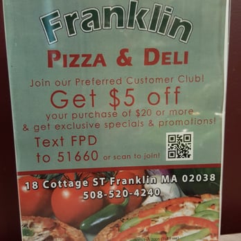 Franklin Pizza & Deli - a sign for franklin pizza and deli - Pizza Near Me - Franklin, Massachusetts