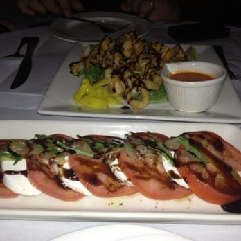 Roma - Mozzarella capeese insalata and calamari with balsamic drizzle - Caterers Near Me - Providence, Rhode Island Roma - Mozzarella capeese insalata and calamari with balsamic drizzle - Caterers Near Me - Providence, Rhode Island