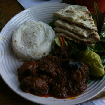 Village Coffee - Incredible flavor in the lamb rogan josh with greens, naan and rice. - Breakfast & Brunch Near Me - Maplewood, New Jersey
