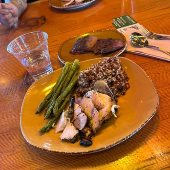 Urban Plates - Grilled Cage Free Chicken Asparagus Red & White Quinoa Tomato - Large Grilled Grass Fed Steak - New American Near Me - Dublin, California Urban Plates - Grilled Cage Free Chicken Asparagus Red & White Quinoa Tomato - Large Grilled Grass Fed Steak - New American Near Me - Dublin, California