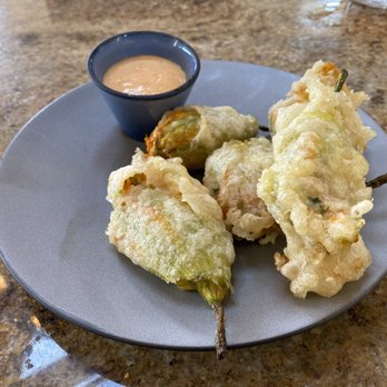 One Iron Bar - Squash blossom tempura - Bars Near Me - San Martin, California