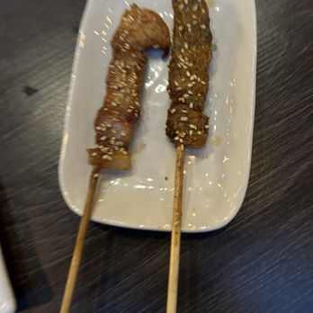 Cheers Cafe - Pork belly on left, beef on right. Both yummy! - Asian Fusion Near Me - West Covina, California