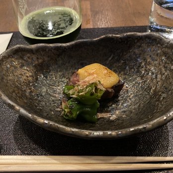 wa’z - Wagyu with yuzu sauce and shishito peppers - Japanese Near Me - Seattle, Washington