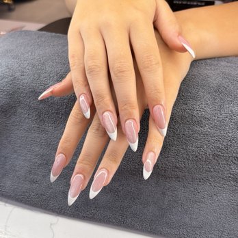 OMG! Nail Parlor - Beautiful gel x cat eye stiletto French nails - Nail Salons Near Me - Glendale, Arizona