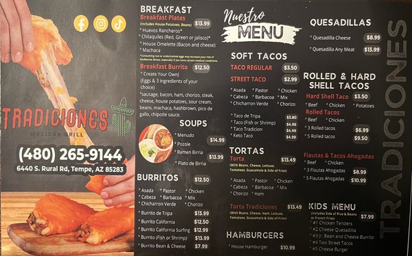Menu photo 3 Tradiciones Mexican Grill Tempe, AZ Menu photo 3 Tradiciones Mexican Grill Tempe, AZ