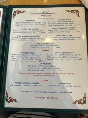 Menu photo 5 Finns Salt Lake City, UT