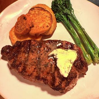 Marinade On Main - Ribeye steak, sweet potatoes and broccolini - American Near Me - Ramona, California