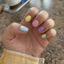 Rainbow Nails - Colorful, Easter/Spring gel manicure