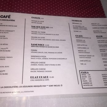 Auberge La Chocolatière - Lunch Menu - Bed & Breakfast Near Me - North Hatley, Quebec