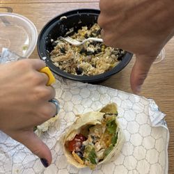 Safi Fresh - Greek bowl + buffalo wrap.