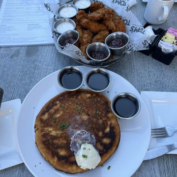 Tom's Watch Bar - Crispy Chicken & Cornbread Pancake - Sports Bars Near Me - Ridgefield, Washington Tom's Watch Bar - Crispy Chicken & Cornbread Pancake - Sports Bars Near Me - Ridgefield, Washington