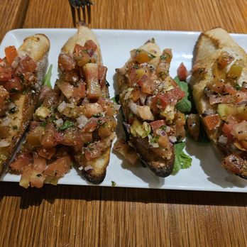 Il Fornello - BRUSCHETTA (Calabrese bread toasted & topped with olive oil, garlic, diced onions, tomatoes & basil) - Italian Near Me - Ajax, Ontario