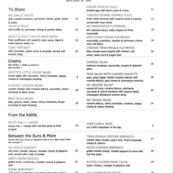 WC kitchen & bar - Menu - American Near Me - Walnut Creek, California WC kitchen & bar - Menu - American Near Me - Walnut Creek, California