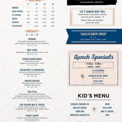 Lee'z Place Bar & Grill - Menu