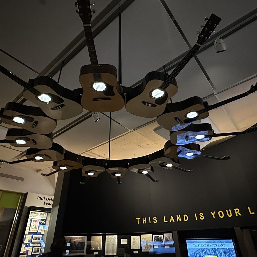 Guitar chandelier in the center of the museum Guitar chandelier in the center of the museum