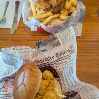 Seaside Galley - Shrimp burger and shrimp plate. - Seafood Near Me - Harkers Island, North Carolina Seaside Galley - Shrimp burger and shrimp plate. - Seafood Near Me - Harkers Island, North Carolina