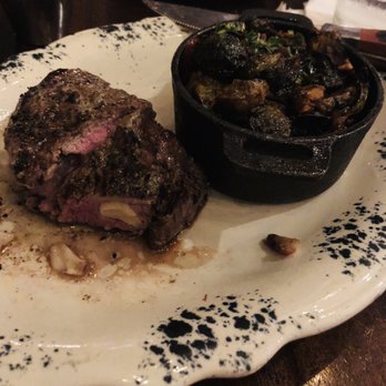The Ranch - Garlic stuffed filet and Brussels sprouts - Steakhouses Near Me - Irving, Texas The Ranch - Garlic stuffed filet and Brussels sprouts - Steakhouses Near Me - Irving, Texas