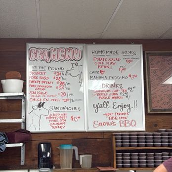 Snow's BBQ - Menu - Barbeque Near Me - Lexington, Texas