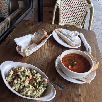 Cinderella - Borsch Soup, Salad Olivie Salad, Blimchiki with Nutella - Bakeries Near Me - San Francisco, California
