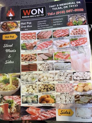 Menu photo 7 Won Korean BBQ & Hot Pot Tulsa, OK Menu photo 7 Won Korean BBQ & Hot Pot Tulsa, OK