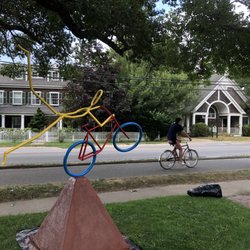 Edgartown Bicycles & Rentals - "Speedo" sculpture by JayLagemann.com was recently installed right by the bike path in front of Edgartown Cycles.