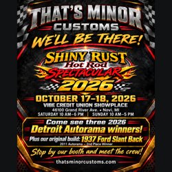 That's Minor Customs - Shiny Rust event flyer - October 17-18, 2026, Novi.