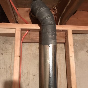 JM Heating & Air - HVAC - Dryer vent installed outside of wall cavity which makes drywalling impossible. - Heating & Air Conditioning/HVAC Near Me JM Heating & Air - HVAC - Dryer vent installed outside of wall cavity which makes drywalling impossible. - Heating & Air Conditioning/HVAC Near Me