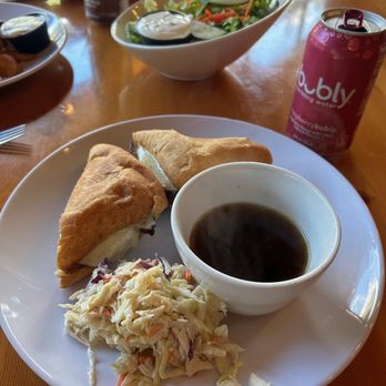 Mazama Public House - French Dip and Coleslaw. Not bad, the bread is really good. Not worth $19 considering no fries or Jo Jo's. I won't order this item if return - Brewpubs Near Me - Mazama, Washington