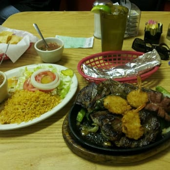 Chapita's Restaurant - Fiesta Plate $7.99. It includes Fajitas, Rib, Sausage, Shrimp + Rice/Beans, Tortillas. - Tex-Mex Near Me - Harlingen, Texas