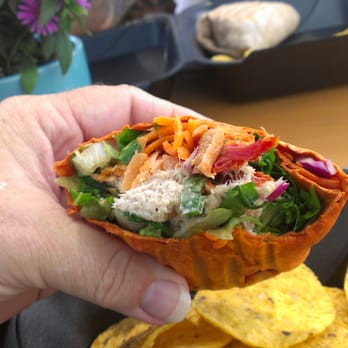 Crave - Tuna salad wrap with roasted red pepper and goat cheese - Juice Bars & Smoothies Near Me - St Augustine, Florida Crave - Tuna salad wrap with roasted red pepper and goat cheese - Juice Bars & Smoothies Near Me - St Augustine, Florida