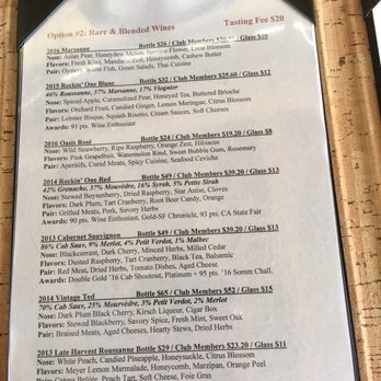 Cass Winery - Tasting menu - Wineries Near Me - Paso Robles, California