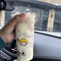 Boba milk tea with puff cream Boba milk tea with puff cream