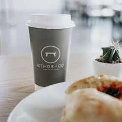 Ethos & Co. Cafe - Coffee and turkey sandwich
