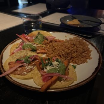 La Popular - Roasted Veggie Tacos (3 tacos with rice & beans) - Mexican Near Me - Porter Ranch, California