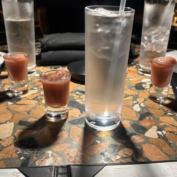 Provaré - The complimentary welcome shots -- Westheimer I believe. - Seafood Near Me - Houston, Texas Provaré - The complimentary welcome shots -- Westheimer I believe. - Seafood Near Me - Houston, Texas