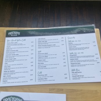 Provisions Waxhaw - drink menu - Sandwiches Near Me - Waxhaw, North Carolina