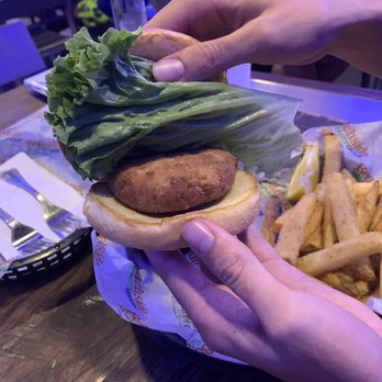 Crabby's Dockside - Crab cake sandwich - no frills! - Seafood Near Me - Clearwater Beach, Florida