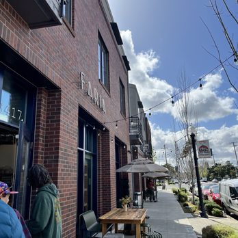 Faria Bakery - Outside of building and small line. - Bakeries Near Me - Sacramento, California